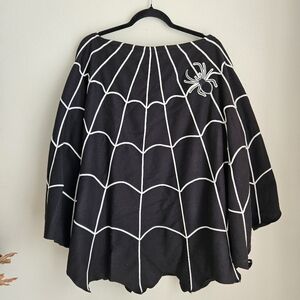 Grandin Road Spider Web Poncho Halloween Costume Adult OS